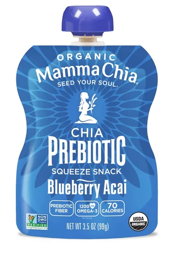 Miniatura 4 de Mamma Chia Snack Exprimible Prebiótico Orgánico, Arándano Acai, 16- 3.5 Onzas, Soporte Intestinal Prebiótico Rico en Fibra, USDA Orgánico, Sin OGM
