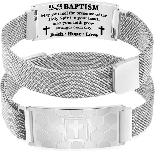 Miniatura 100 de Regalos de graduación, pulsera de fútbol, fútbol, baloncesto, béisbol, regalos de pulsera, pulseras de cruz de fe para hombres, bautismo, primera
