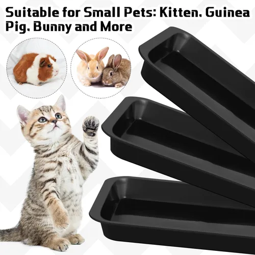 Miniatura 3 de Tessco for you 3 cajas de arena para gatitos, caja de arena para gatos poco profunda, de entrada baja, abierta, impermeable, de plástico, bandeja
