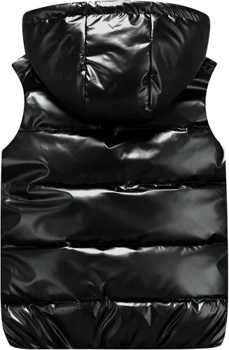 Miniatura 6 de Happy Cherry Boys Shiny Quilted Vest, Teens Hooded Vest Zipper Sleeveless Jacket