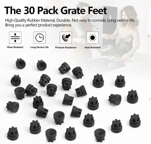 Miniatura 5 de Pieza de patas de rejilla de goma, repuesto para estufa Thermador Bosch, compatible con número de pieza 00618112, 00637940, 1999626, 617174, 618112