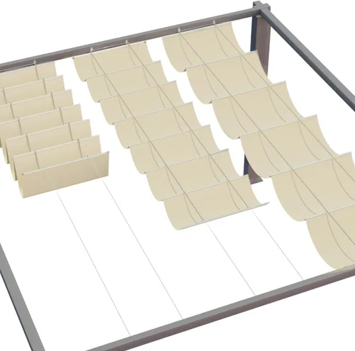 Miniatura 6 de SunnyRoyal Toldo retráctil de 3 x 13 pies para pérgola, toldo de repuesto con herrajes para patio, porche, jardín, al aire libre Beige