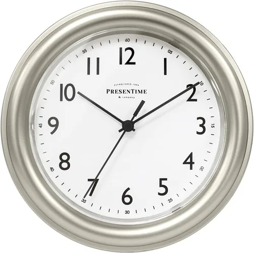 Miniatura 8 de PresenTime & Co. Reloj de pared moderno de 8.5 pulgadas, silencioso, sin tictac, color negro.