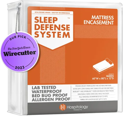El sistema de defensa para dormir original. Resistente al agua / chinches de cama / a prueba de polvo y ácaros. Recubrimiento de colchón con cierre