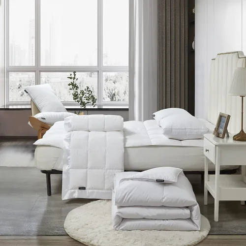 Miniatura 7 de Beautyrest Edredón de plumón blanco de mezcla de Tencel/algodón, calidez ligera, fabricado en Estados Unidos, potencia de relleno 650, tamaño Queen
