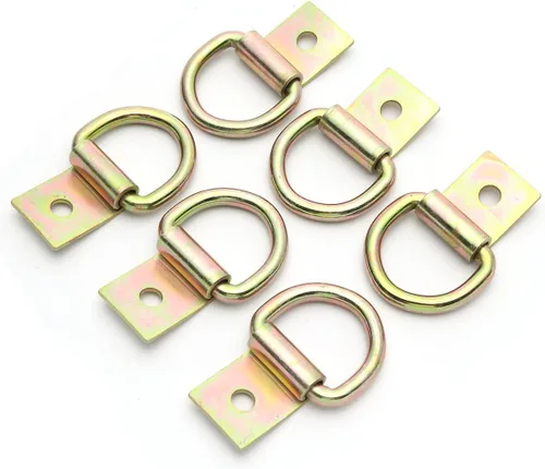 Miniatura 8 de 6 ganchos de anclaje de acero con anillo en D para sujeción, anillos de amarre resistentes de acero recubierto de zinc de 1/4 pulgadas para anclajes
