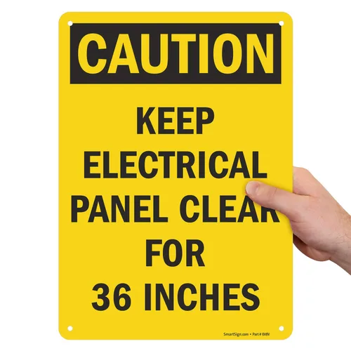 Miniatura 6 de SmartSign Etiqueta "Precaución: mantén el panel eléctrico transparente para 36 pulgadas" Vinilo laminado de 10 x 14 pulgadas