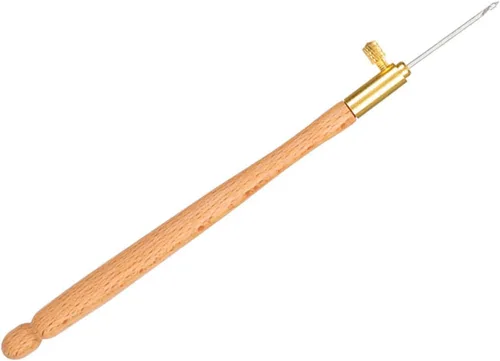 Miniatura 5 de Ganchos de madera francesa, aguja de bordado francés de ganchillo, mango con 3 agujas, juego de herramientas francesas antibordadas para bordar