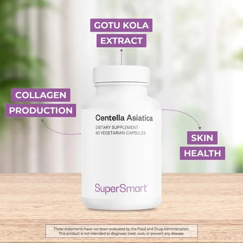 Miniatura 3 de Supersmart - Centella Asiatica 180mg por día - Suplemento de extracto de Gotu Kola Sin OMG y sin gluten - 90 cápsulas vegetarianas