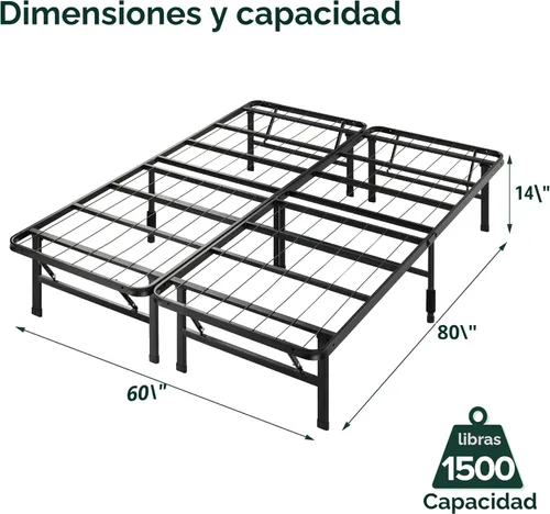 Miniatura 5 de Zinus - Base SmartBase para colchón, montaje sin herramientas, plataforma metálica de 14 pulgadas, marco de acero resistente, sin necesidad de Negro