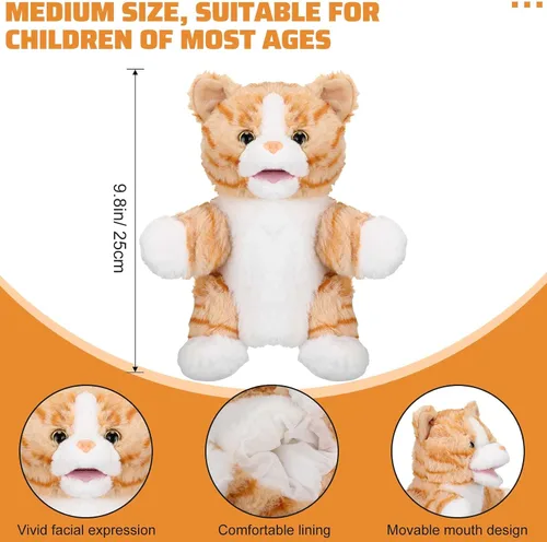 Miniatura 2 de Liliful 6 Títeres de Mano de Animales para Niños, Títeres de Mano con Boca Funcional, Juguete de Peluche de Animales para Niños Pequeños