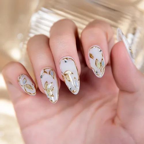 Miniatura 2 de RARJSM Esmalte de uñas de gel con pintura metálica oro bronce cromo 3D, efecto espejo reflectante brillante, gel de dibujo metálico pintado, 8 ml