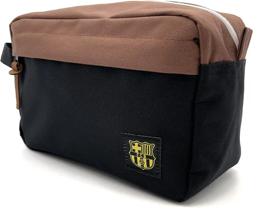 Icon Sports Fan Shop FC Barcelona World Soccer Club - Neceser de viaje con licencia oficial del equipo (negro, talla única)