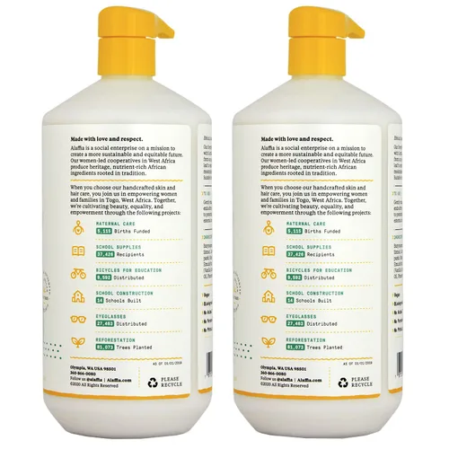 Miniatura 2 de Alaffia Acondicionador, vainilla y menta, paquete de 2 – Acondicionador diario sin sulfato de karité con manteca de karité y aceite de coco, 32