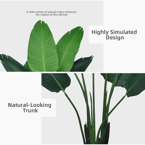 Miniatura 7 de ASTIDY Bird of Paradise - Planta artificial de 5 pies, palmera tropical sintética con maceta alta negra, planta falsa en maceta, árbol de seda