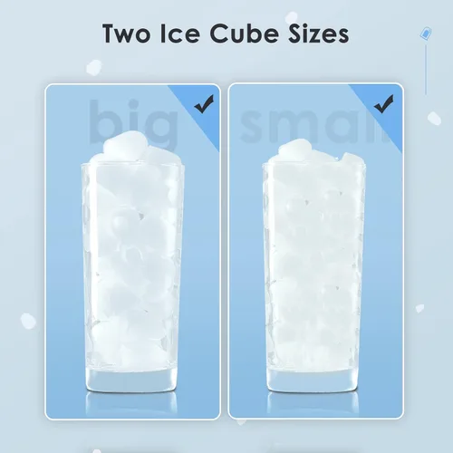 Miniatura 7 de Xbeauty Máquina de hielo para encimera, máquina de hielo portátil con autolimpieza, 26 libras/24 horas, 9 cubitos de hielo/8 minutos, cuchara