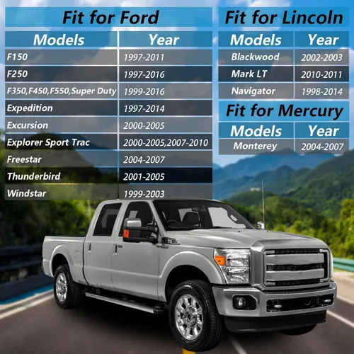 Miniatura 4 de 1 par de cilindros de cerradura de puerta con juego de llaves compatibles con Ford F150 F250 F350 F450 F550 Super Duty Excursion Explorer Freestar