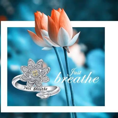 Miniatura 5 de DAOCHONG Anillo de plata de ley 925, anillos de flor de loto, resistentes al deslustre, ajuste cómodo, anillo de boda