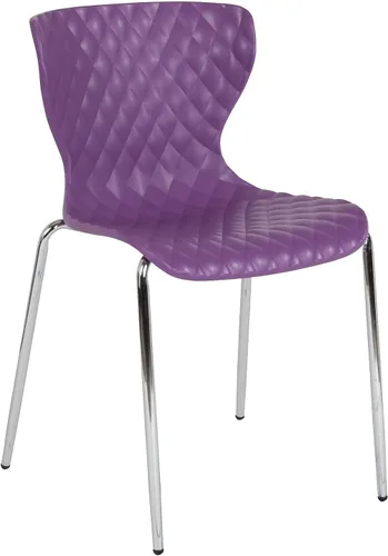 Miniatura 12 de Flash Furniture Lowell Silla apilable de plástico negro con asiento en cascada