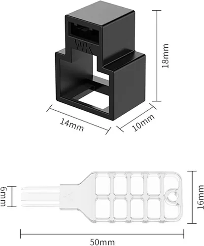 Miniatura 6 de 20 unidades de bloqueo de cable de red RJ45 con 1 llave, cable de red RJ45 con bloqueo, cable Ethernet con bloqueo, súper categoría 5 categoría 6
