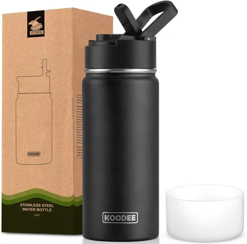 Miniatura 79 de koodee Insulated Water Bottle, 32 oz Stainless Steel Double Wall Vacuum Wide Mouth Sport Bottle with Leakproof Spout Lid (Navy)
