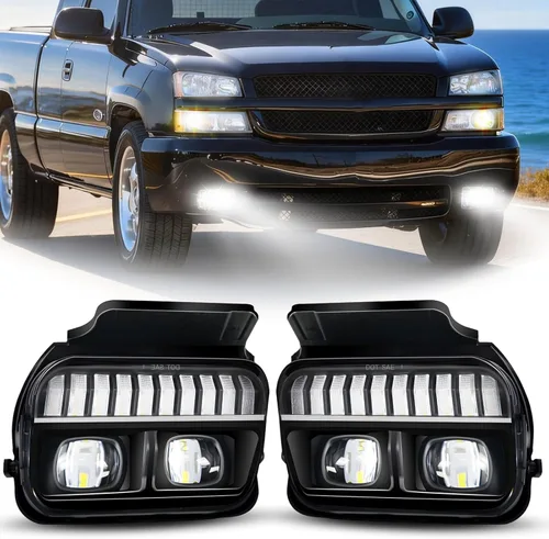Miniatura 38 de Luces antiniebla compatibles con Chevy Silverado 1500 2500/2001 2002 Silverado 1500HD 2500HD 2500HD 3500/2000-2006 Tahoe Suburban 1500 2500