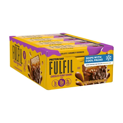 Miniatura 10 de FULFIL Barritas proteicas con sabor a avellana y chocolate, sin gluten, con 0.55 onzas de proteína, grapas de despensa, 12