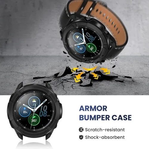 Miniatura 3 de Goton 3 en 1 Accesorios para Samsung Galaxy Watch 3 de 41 mm, 1 Carcasa de Armadura de TPU Resistente + 2 Películas Protectoras de Pantalla