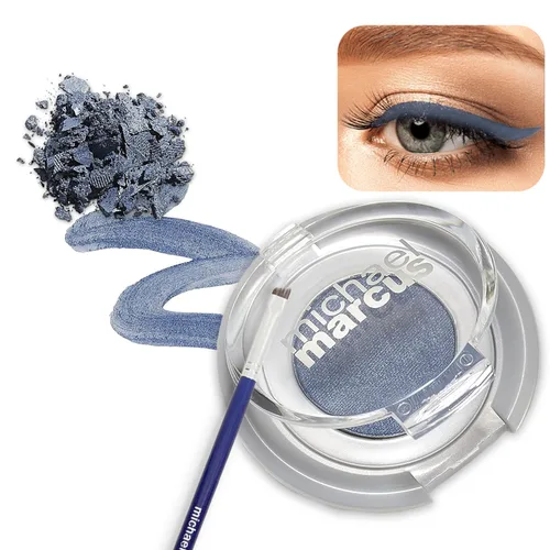 michael marcus Delineador de ojos y pincel para pastel, 2 piezas de delineador de ojos prensado en seco activado por agua y cepillo profesional -
