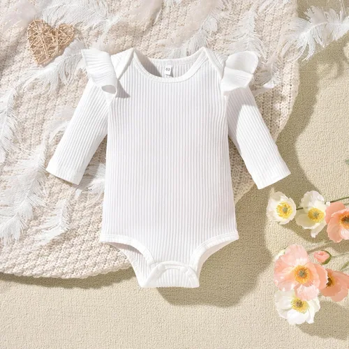 Miniatura 229 de Aalizzwell Conjunto de mameluco acanalado para bebé recién nacido prematuro para otoño e invierno