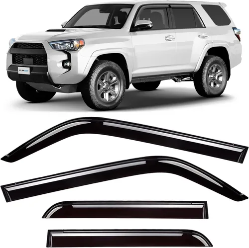 CLIM ART Protectores de lluvia increíblemente duraderos para Toyota 4Runner 2010-2024, deflectores de ventana con cinta original, deflector de
