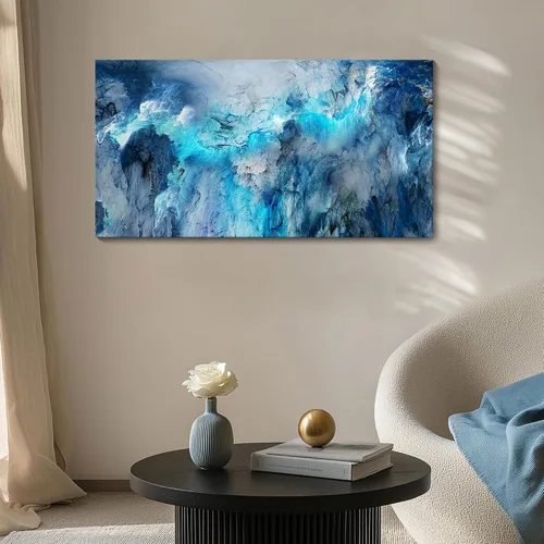 Miniatura 4 de Mofutinpo Arte de Pared en Lienzo Azul Decoración de Pared Abstracta Moderna para Sala de Estar Cuadros Contemporáneos para Decoración de Pared