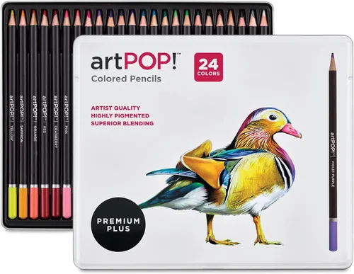 artPOP! Lápices de colores premium Plus, juego de 24 colores, calidad profesional, suave y mezclable, núcleo resistente a la rotura de 0.118 in,