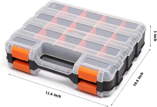 Miniatura 3 de Mayouko Organizador de herramientas de doble cara, separadores de plástico extraíbles personalizables, almacenamiento de caja de hardware, excelente