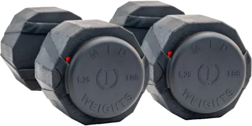 Miniatura 4 de Micropesos de silicona de peso medio para mancuernas redondas o hexagonales, 1.25 libras. Añade peso para mancuernas, pesos fraccionarios