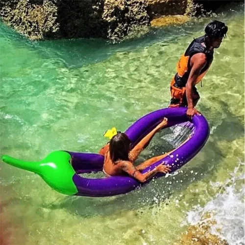 Miniatura 7 de Flotador inflable para piscina, flotador de tumbona de piscina para adultos, flotador de piscina inferior de malla de berenjena, silla flotante