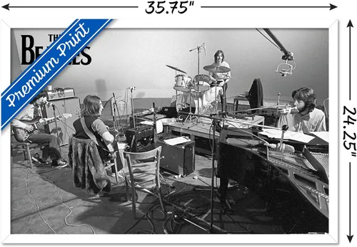 Miniatura 3 de The Beatles - Póster de pared Let It Be Studio, 34 pulgadas de largo x 22.4 pulgadas de ancho, versión enmarcada en blanco