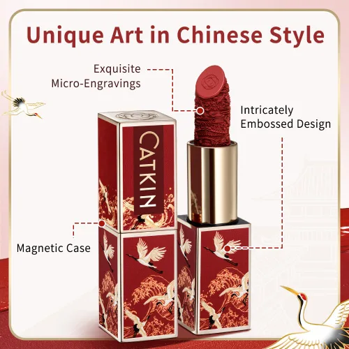 Miniatura 5 de Catkin Lápiz labial semimate hidratante de color de alto impacto infundido con vitamina E y aceite de aguacate, textura suave y sedosa, acabado mate