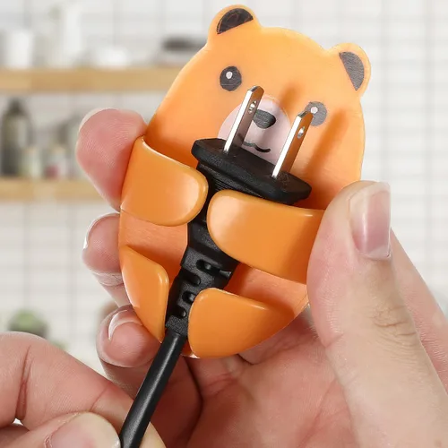 Miniatura 6 de 4 clips para cable de cargador de teléfono, lindo soporte de cable de carga autoadhesivo, clips organizadores de cables para mesa de cocina, hogar