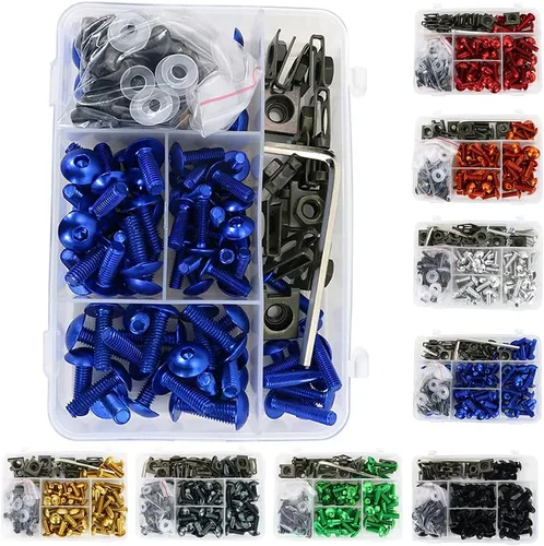 Miniatura 12 de Juego de pernos universales para carenado de motocicleta Fit para serie CRF-R, serie YZ, serie Ninja/ZX, serie GSX/DRZ, tornillos de fijación