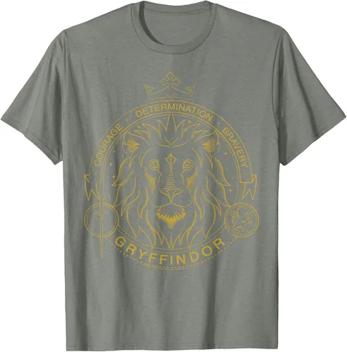 Miniatura 9 de Harry Potter Camiseta Gryffindor Line Art Lion Symbol, Negro