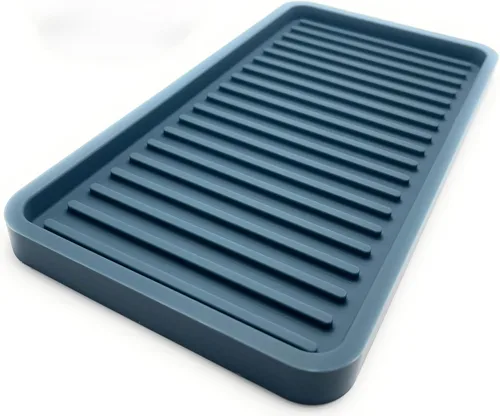 Miniatura 21 de Bandeja organizadora para fregadero de cocina de silicona, soporte de esponja y protector de encimera Plato y bandeja dispensadora de jabón