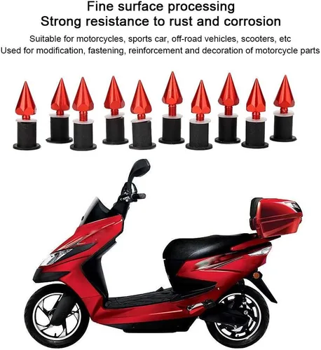 Miniatura 3 de Tornillos de púas para parabrisas parabrisas Tornillos M5 Tuercas para motocicletas, scooters y vehículos, sujetadores de aleación de aluminio CNC
