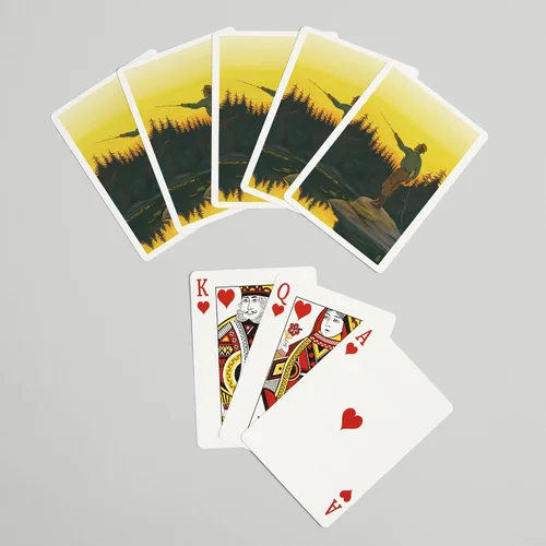 Miniatura 7 de Lantern Press Escena de pesca con mosca (52 cartas de juego, baraja de cartas de tamaño póquer con comodines)