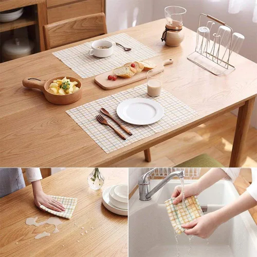 Miniatura 4 de Toallas de limpieza desechables para platos de fibra antiadherente, reutilizables, prácticas, paños de limpieza para el hogar, cocina, trapos