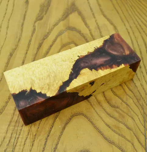 Miniatura 3 de Cuchillos estabilizados de madera de madera BURL que giran los cuchillos de hoja en blanco (#389)
