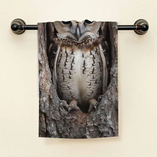 Miniatura 3 de HGOD DESIGNS Toallas de mano con diseño de búho y diseño de búho de camuflaje, toalla de mano suave para baño, cocina, yoga, gimnasio, toallas