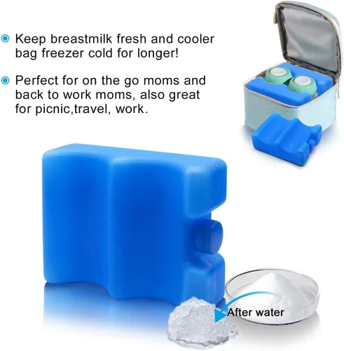 Miniatura 5 de JMEXSUSS Paquetes de hielo reutilizables para almacenamiento de leche materna, bolsa enfriadora, desayuno, almuerzo, biberones (paquete de 2)