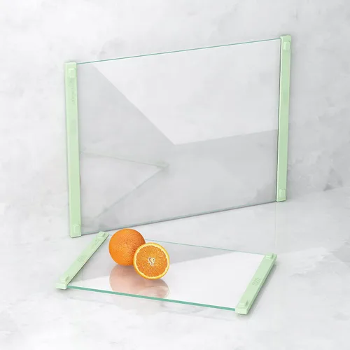 Miniatura 18 de 2 piezas de tabla de cortar de vidrio con agarre de silicona, 80% más resistente a las roturas y antideslizante, sin arañazos/libre