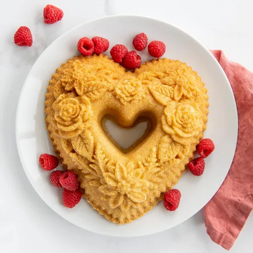 Miniatura 4 de Nordic Ware Wildflower Heart Bundt, 6 tazas, caramelo